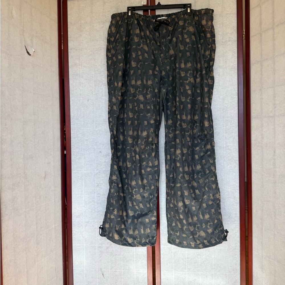 Topshop Women's Dark Green and Tan Pants